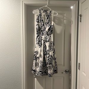 Black and white halter summer dress